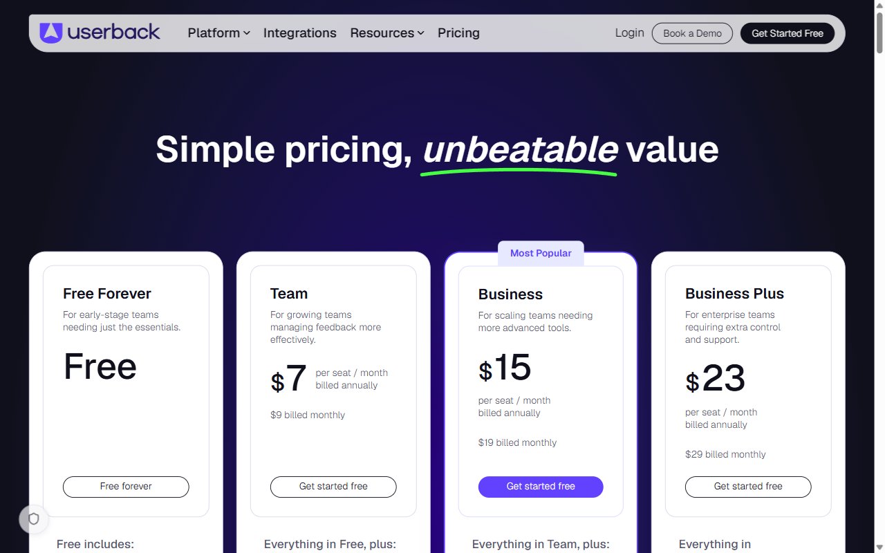 Userback Product Feedback Tool