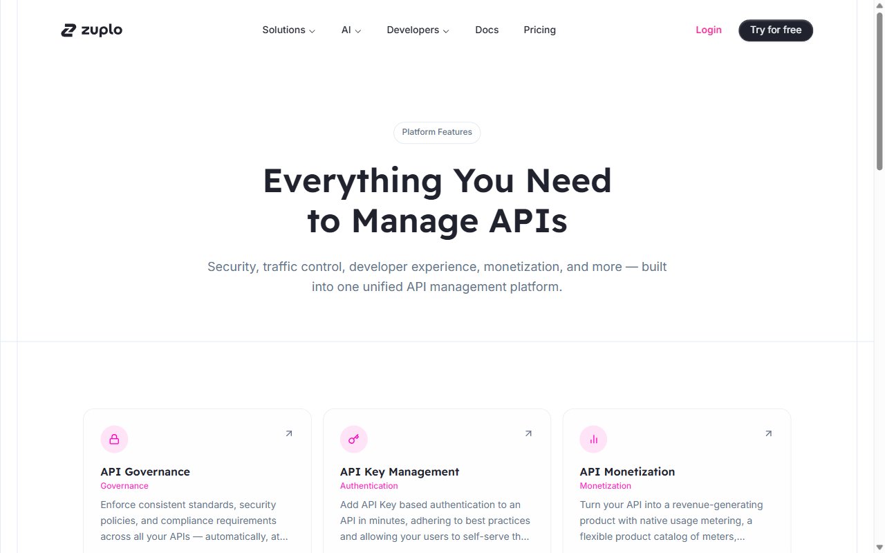 Zuplo API Gateway Platform