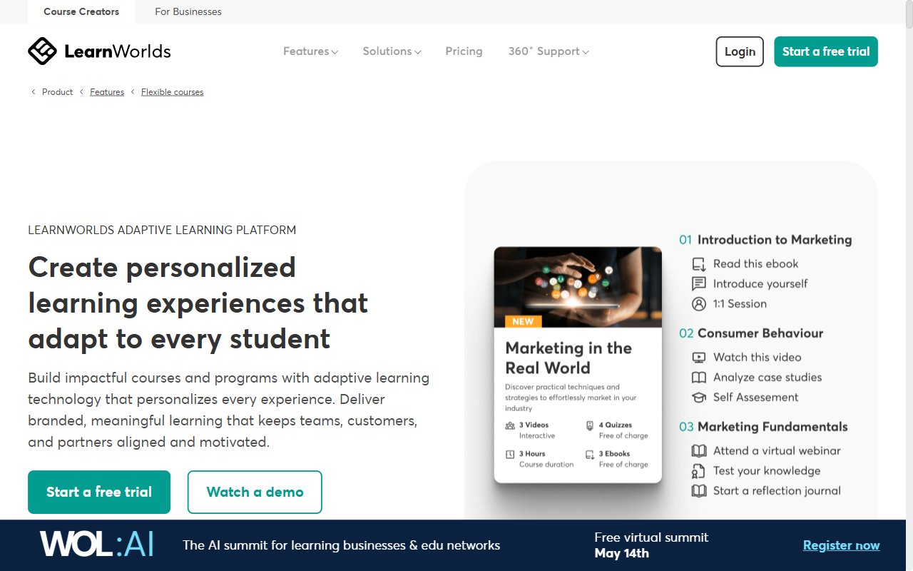 LearnWorlds Online Course Platform