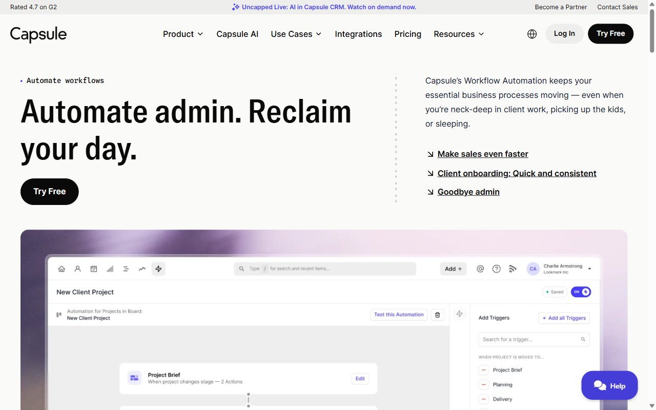 Capsule CRM Workspace