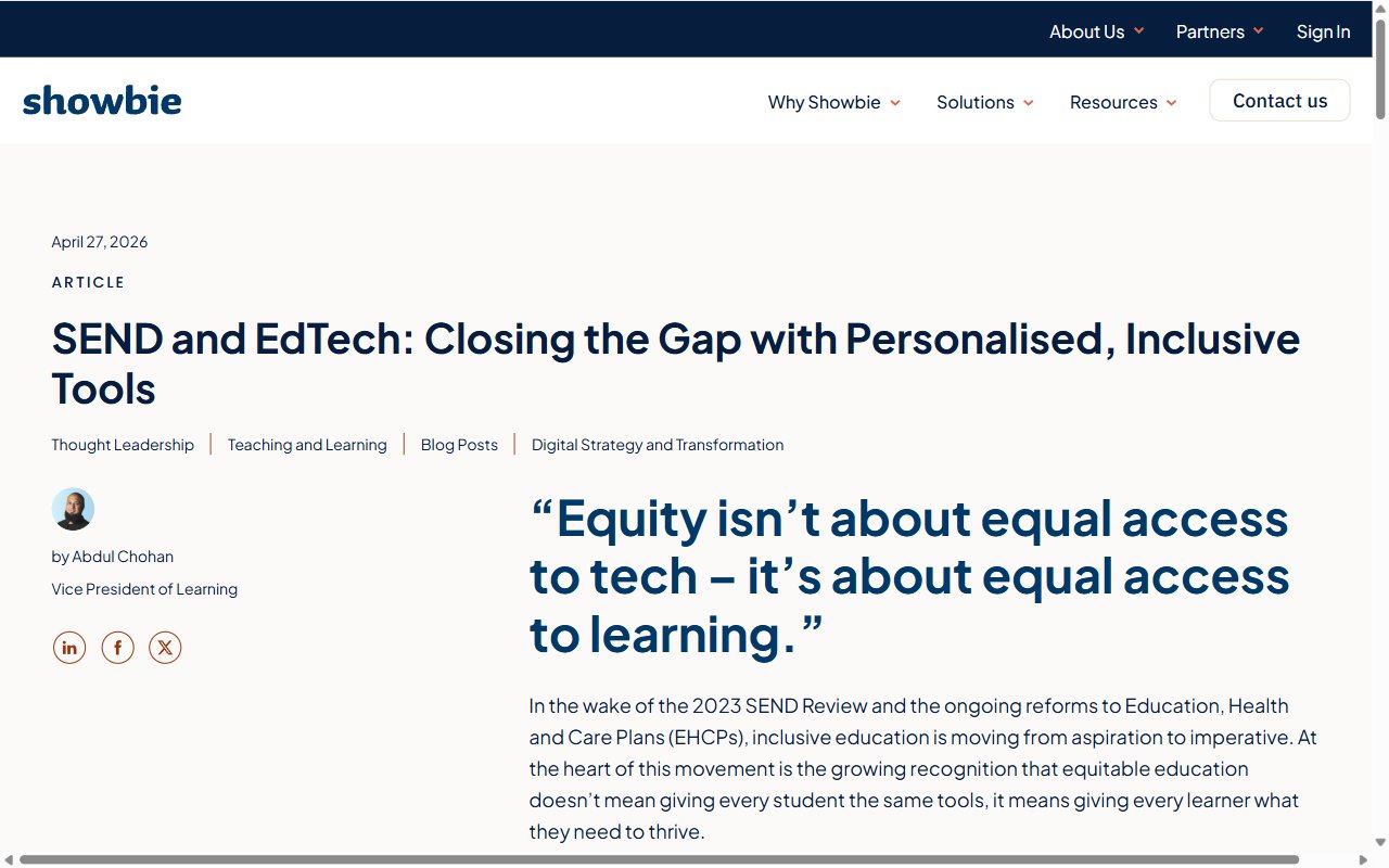 Showbie Classroom Platform
